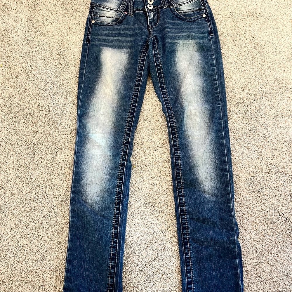Angel Stylish Dark Blue Junior Skinny Jeans size 3